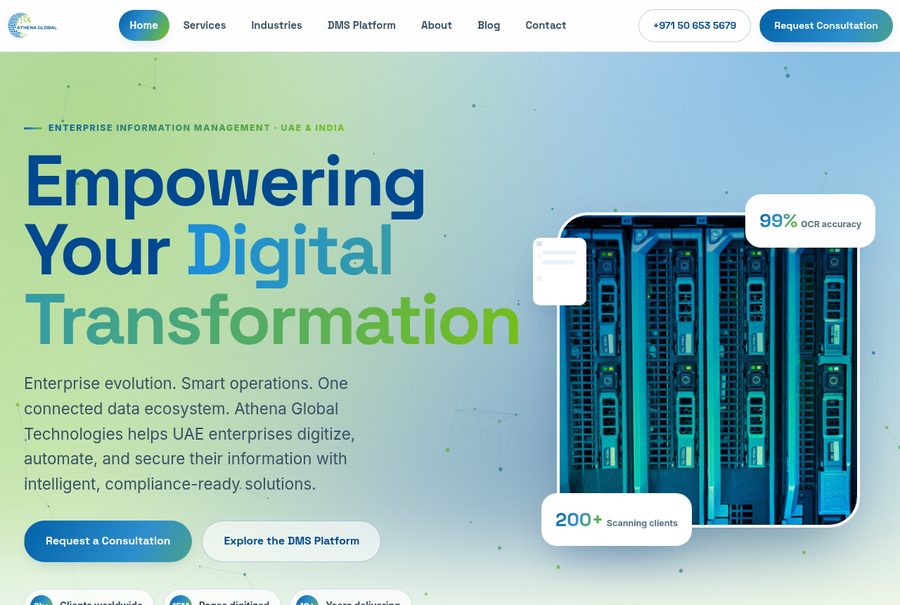 Athena Global — enterprise digitization firm website demo