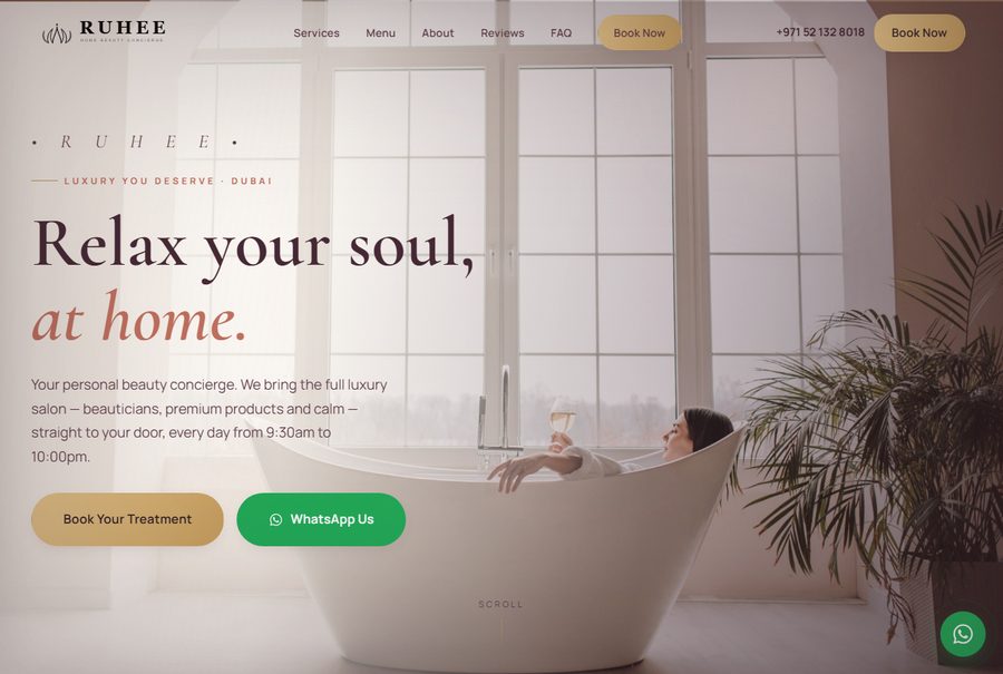 Ruhee — restaurant website demo