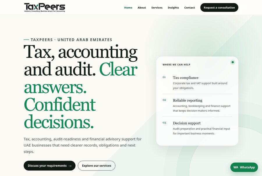 TaxPeers — UAE corporate tax, VAT and accounting website